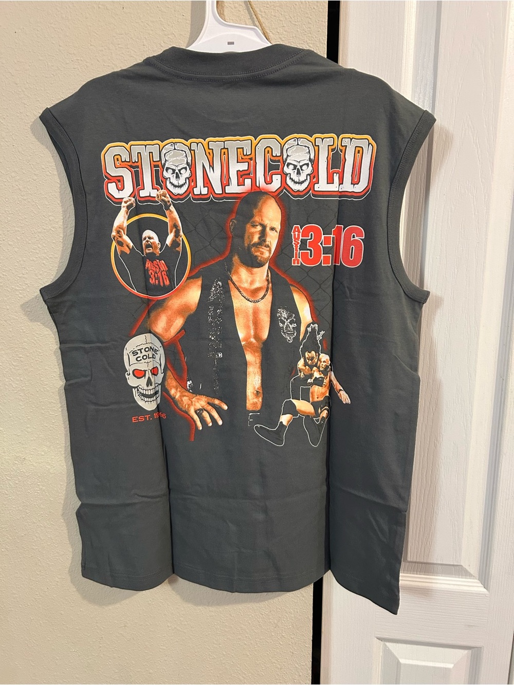 Stone Cold 3:16 Graphic Muscle Tee - Dark Gray